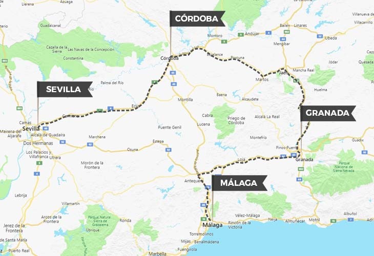 Tour por Andalucía España (Guía práctica) ruta